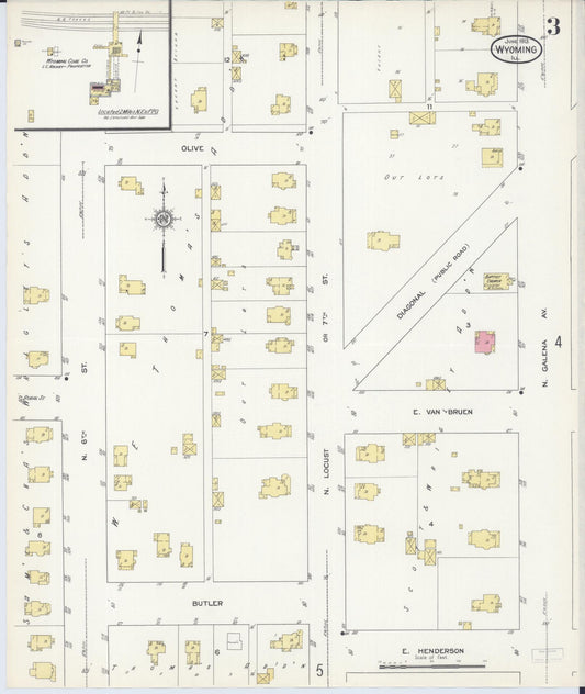 Sanborn Fire Insurance Map from Wyoming, Stark County, Illinois (1913), Sheet #0003 - Historic Sanborn Fire Insurance Map Print, vintage old map wall art, antique decor, genealogy gift, Wyoming Wyoming map