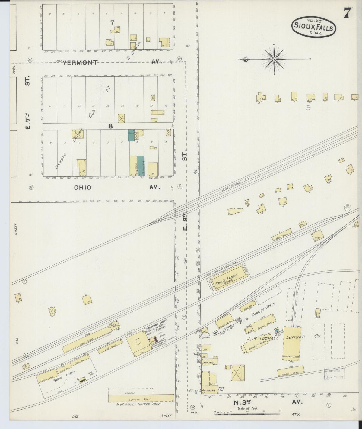 Sanborn Fire Insurance Map from Sioux Falls, Minnehaha County, South Dakota (1891), Sheet #0007