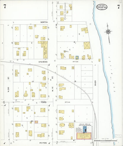 Sanborn Fire Insurance Map from Geneva, Kane County, Illinois (1923), Sheet #0007 - Complete Map Set gallery image, historic Sanborn map, vintage wall art, Illinois Illinois