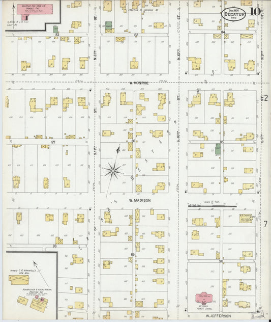 Sanborn Fire Insurance Map from Decatur, Adams County, Indiana (1900), Sheet #0010 - Historic Sanborn Fire Insurance Map Print, vintage old map wall art, antique decor, genealogy gift, Indiana Indiana map