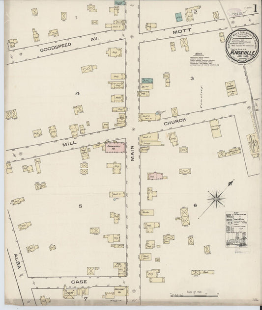 Sanborn Fire Insurance Map from Knoxville, Tioga County, Pennsylvania (1886), Sheet #0001 - Complete Map Set gallery image, historic Sanborn map, vintage wall art, Pennsylvania Pennsylvania