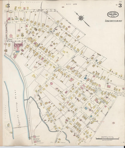 Sanborn Fire Insurance Map from Philippi, Barbour County, West Virginia (1944), Sheet #0003 - Complete Map Set gallery image, historic Sanborn map, vintage wall art, West Virginia West Virginia