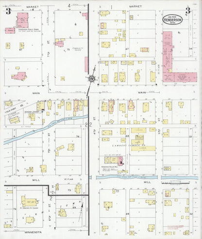 Sanborn Fire Insurance Map from Henderson, Sibley County, Minnesota (1930), Sheet #0003 - Complete Map Set gallery image, historic Sanborn map, vintage wall art, Minnesota Minnesota