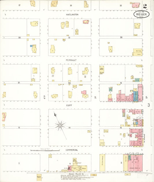 Sanborn Fire Insurance Map from Weiser, Washington County, Idaho (1900), Sheet #0002 - Historic Sanborn Fire Insurance Map Print, vintage old map wall art, antique decor, genealogy gift, Idaho Idaho map