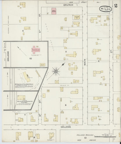 Sanborn Fire Insurance Map from Milan, Gibson County, Tennessee (1891), Sheet #0002 - Complete Map Set gallery image, historic Sanborn map, vintage wall art, Tennessee Tennessee