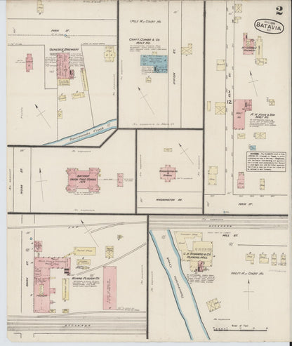 Sanborn Fire Insurance Map from Batavia, Genesee County, New York (1884), Sheet #0002 - Complete Map Set gallery image, historic Sanborn map, vintage wall art, New York New York