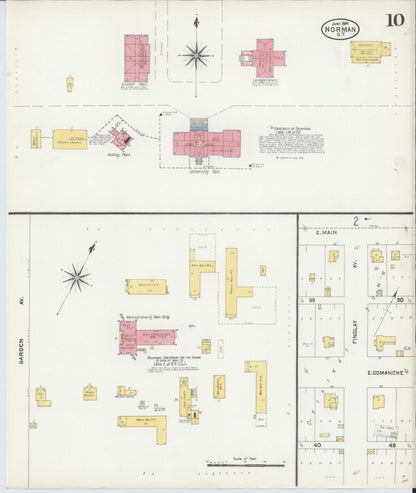 Sanborn Fire Insurance Map from Norman, Cleveland County, Oklahoma (1904), Sheet #0010 - Complete Map Set gallery image, historic Sanborn map, vintage wall art, Oklahoma Oklahoma