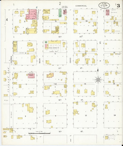 Sanborn Fire Insurance Map from Leon, Decatur County, Iowa (1898), Sheet #0003 - Historic Sanborn Fire Insurance Map Print