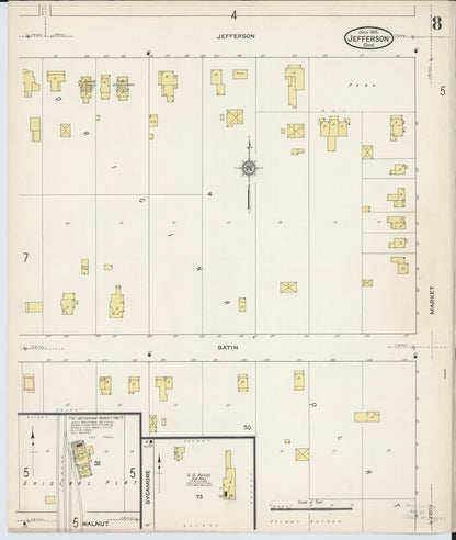 Sanborn Fire Insurance Map from Jefferson, Ashtabula County, Ohio (1915), Sheet #0008 - Historic Sanborn Fire Insurance Map Print, vintage old map wall art, antique decor, genealogy gift, Ohio Ohio map