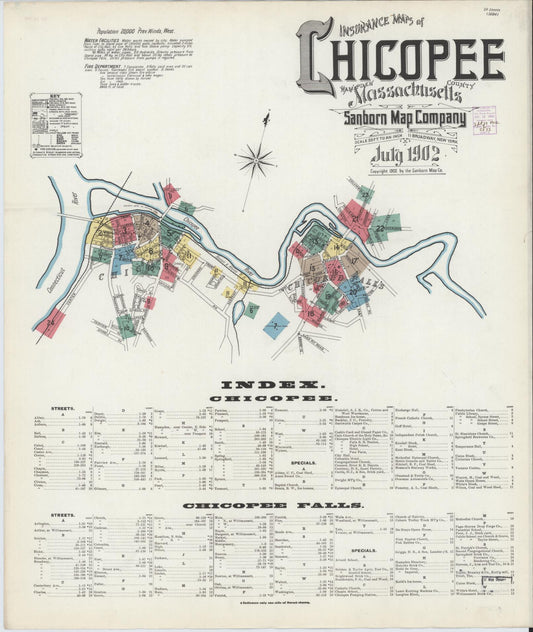 Sanborn Fire Insurance Map from Chicopee, Hampden County, Massachusetts. (1902) – Historic Sanborn Fire Insurance Map Print