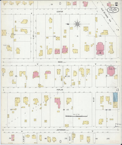 Sanborn Fire Insurance Map from Fulton, Callaway County, Missouri (1902), Sheet #0002 - Complete Map Set gallery image, historic Sanborn map, vintage wall art, Missouri Missouri