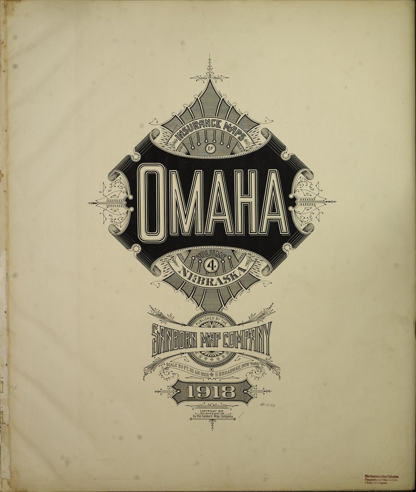 Sanborn Fire Insurance Map from Omaha, Douglas And Sarpy County, Nebraska. (1918) – Historic Sanborn Fire Insurance Map Print