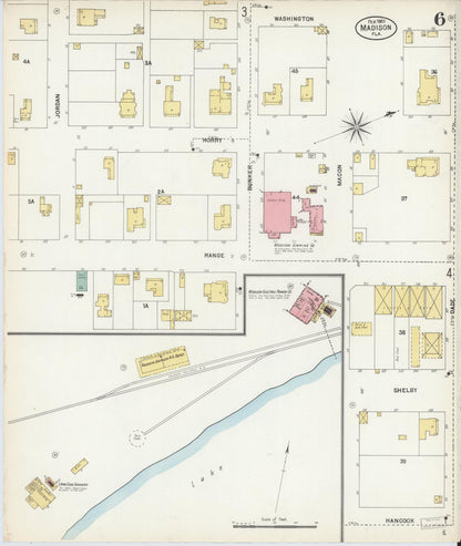 Sanborn Fire Insurance Map from Madison, Madison County, Florida (1903), Sheet #0006 - Complete Map Set gallery image, historic Sanborn map, vintage wall art, Florida Florida