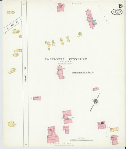 Sanborn Fire Insurance Map from Xenia, Greene County, Ohio (1910), Sheet #0019 - Historic Sanborn Fire Insurance Map Print, vintage old map wall art, antique decor, genealogy gift, Ohio Ohio map