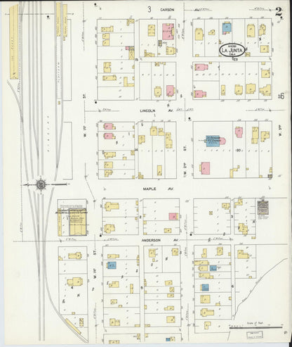 Sanborn Fire Insurance Map from La Junta, Otero County, Colorado (1911), Sheet #0002 - Complete Map Set gallery image, historic Sanborn map, vintage wall art, Colorado Colorado