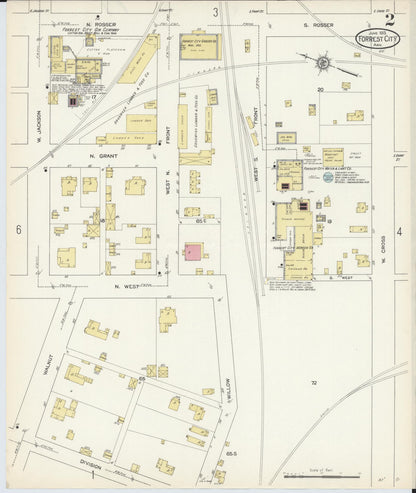 Sanborn Fire Insurance Map from Forrest City, Saint Francis County, Arkansas (1913), Sheet #0002 - Complete Map Set gallery image, historic Sanborn map, vintage wall art, Arkansas Arkansas