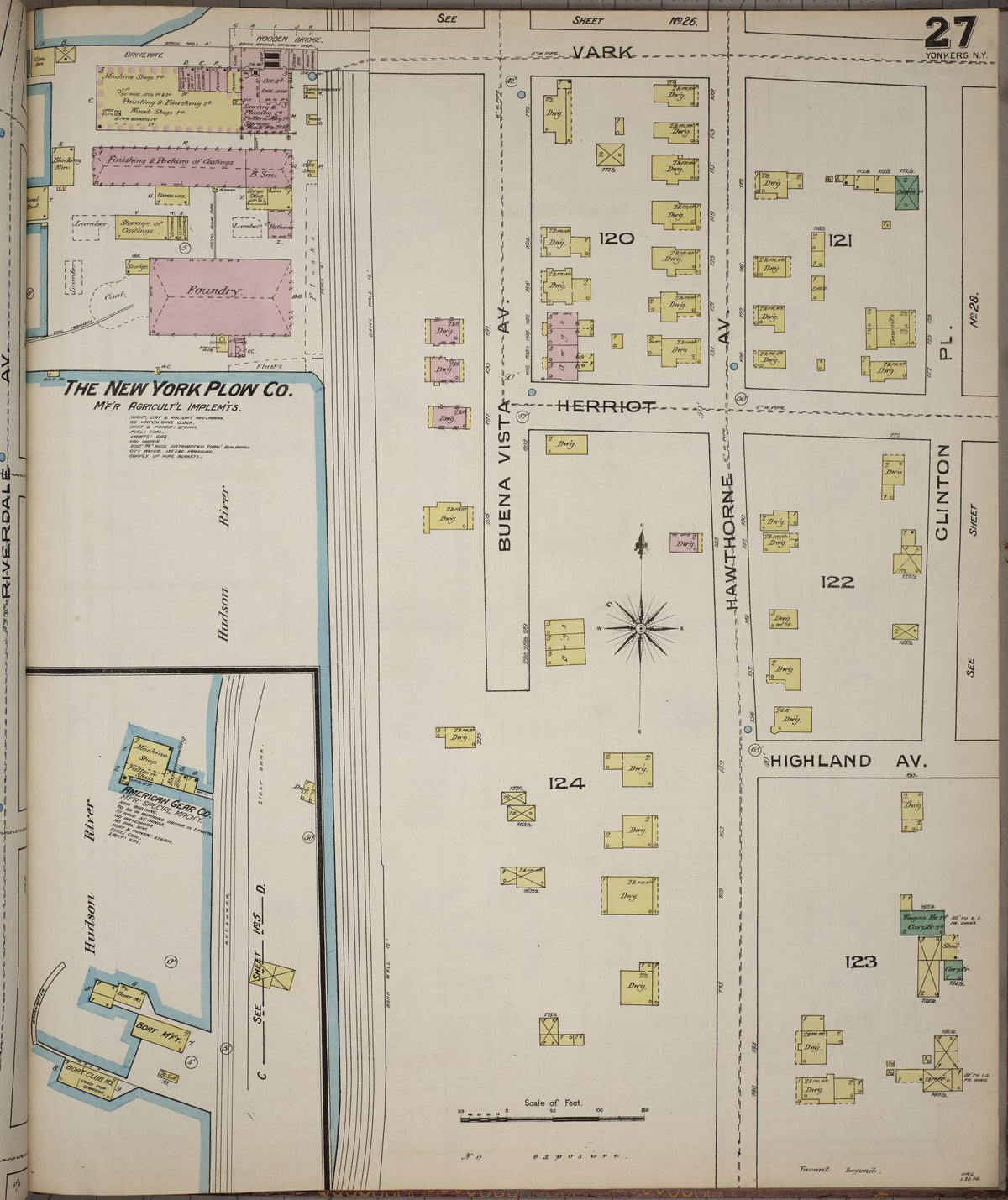 Sanborn Fire Insurance Map from Yonkers, Westchester County, New York (1886), Sheet #0027 - Historic Sanborn Fire Insurance Map Print, vintage old map wall art, antique decor, genealogy gift, New York New York map