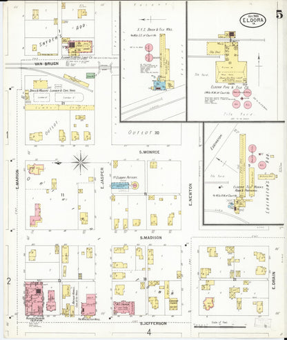 Sanborn Fire Insurance Map from Eldora, Hardin County, Iowa (1900), Sheet #0005 - Historic Sanborn Fire Insurance Map Print