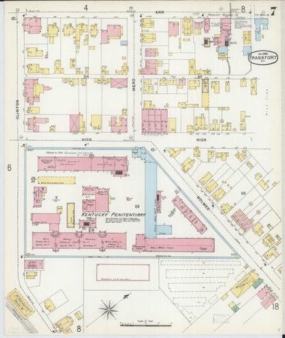 Sanborn Fire Insurance Map from Frankfort, Franklin County, Kentucky (1896), Sheet #0007 - Complete Map Set gallery image, historic Sanborn map, vintage wall art, Kentucky Kentucky