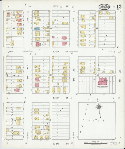 Sanborn Fire Insurance Map from Durango, La Plata County, Colorado (1919), Sheet #0012 - Complete Map Set gallery image, historic Sanborn map, vintage wall art, Colorado Colorado