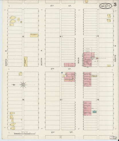 Sanborn Fire Insurance Map from Gas City, Grant County, Indiana (1893), Sheet #0003 - Complete Map Set gallery image, historic Sanborn map, vintage wall art, Indiana Indiana