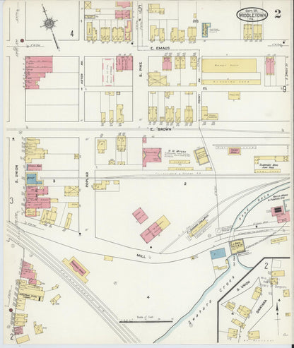 Sanborn Fire Insurance Map from Middletown, Dauphin County, Pennsylvania (1911), Sheet #0002 - Complete Map Set gallery image, historic Sanborn map, vintage wall art, Pennsylvania Pennsylvania