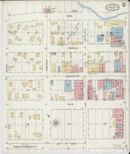 Sanborn Fire Insurance Map from Lake City, Wabasha County, Minnesota (1894), Sheet #0002 - Historic Sanborn Fire Insurance Map Print, vintage old map wall art, antique decor, genealogy gift, Minnesota Minnesota map