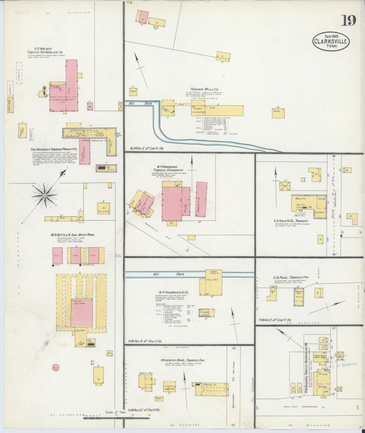 Sanborn Fire Insurance Map from Clarksville, Montgomery County, Tennessee (1903), Sheet #0019 - Complete Map Set gallery image, historic Sanborn map, vintage wall art, Tennessee Tennessee