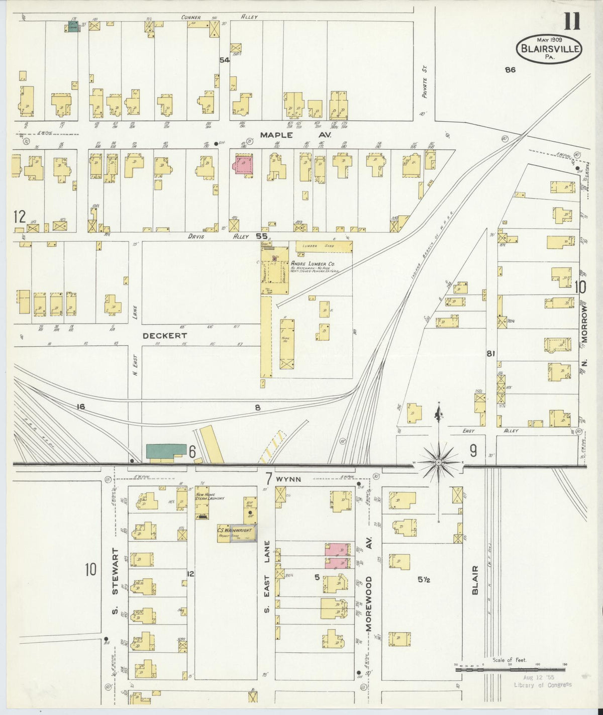 Sanborn Fire Insurance Map from Blairsville, Indiana County, Pennsylvania (1909), Sheet #0011 - Complete Map Set gallery image, historic Sanborn map, vintage wall art, Pennsylvania Pennsylvania