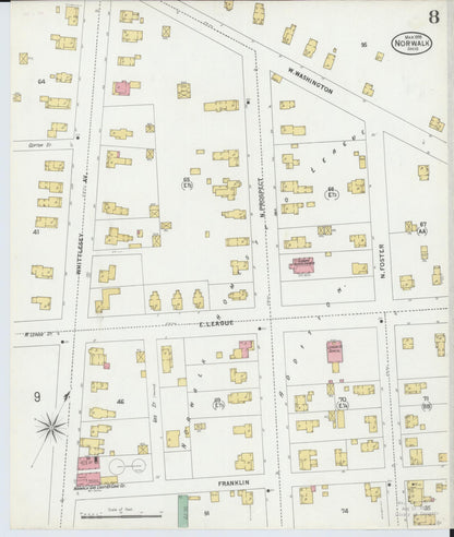 Sanborn Fire Insurance Map from Norwalk, Huron County, Ohio (1899), Sheet #0008 - Complete Map Set gallery image, historic Sanborn map, vintage wall art, Ohio Ohio