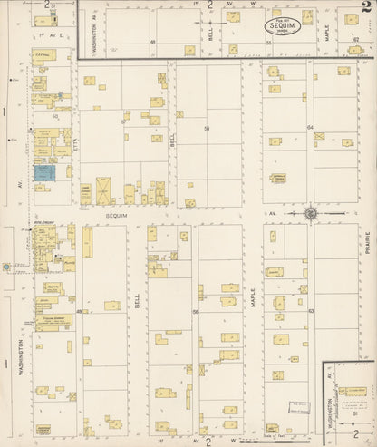 Sanborn Fire Insurance Map from Sequim, Clallam County, Washington (1917), Sheet #0002 - Complete Map Set gallery image, historic Sanborn map, vintage wall art, Washington Washington
