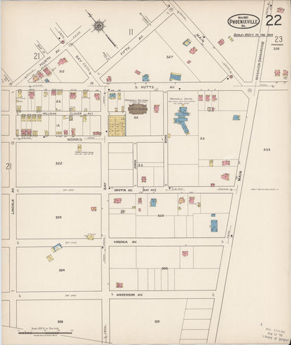 Sanborn Fire Insurance Map from Phoenixville, Chester County, Pennsylvania (1921), Sheet #0022 - Complete Map Set gallery image, historic Sanborn map, vintage wall art, Pennsylvania Pennsylvania