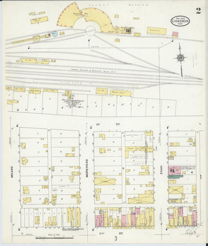 Sanborn Fire Insurance Map from Chadron, Dawes County, Nebraska (1909), Sheet #0002 - Complete Map Set gallery image, historic Sanborn map, vintage wall art, Nebraska Nebraska