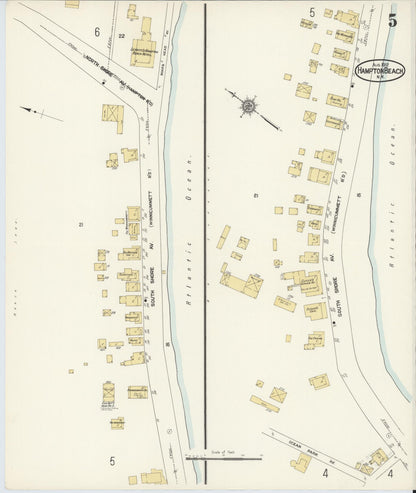Sanborn Fire Insurance Map from Hampton Beach, Rockingham County, New Hampshire (1912), Sheet #0005 - Complete Map Set gallery image, historic Sanborn map, vintage wall art, New Hampshire New Hampshire