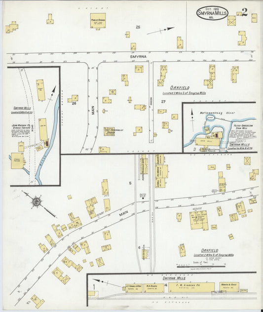 Sanborn Fire Insurance Map from Smyrna Mills, Aroostook County, Maine (1919), Sheet #0002 - Historic Sanborn Fire Insurance Map Print, vintage old map wall art, antique decor, genealogy gift, Maine Maine map