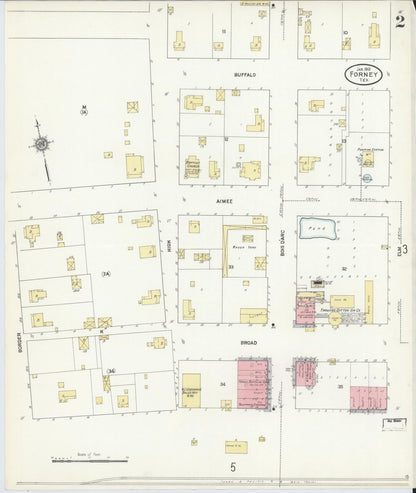 Sanborn Fire Insurance Map from Forney, Kaufman County, Texas (1912), Sheet #0002 - Complete Map Set gallery image, historic Sanborn map, vintage wall art, Texas Texas