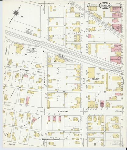 Sanborn Fire Insurance Map from London, Madison County, Ohio (1910), Sheet #0005 - Historic Sanborn Fire Insurance Map Print, vintage old map wall art, antique decor, genealogy gift, Ohio Ohio map