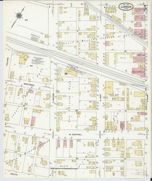Sanborn Fire Insurance Map from London, Madison County, Ohio (1910), Sheet #0005 - Historic Sanborn Fire Insurance Map Print, vintage old map wall art, antique decor, genealogy gift, Ohio Ohio map