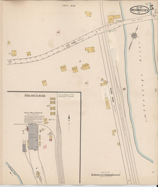 Sanborn Fire Insurance Map from West Middlesex, Mercer County, Pennsylvania (1937), Sheet #0005 - Historic Sanborn Fire Insurance Map Print, vintage old map wall art, antique decor, genealogy gift, Pennsylvania Pennsylvania map