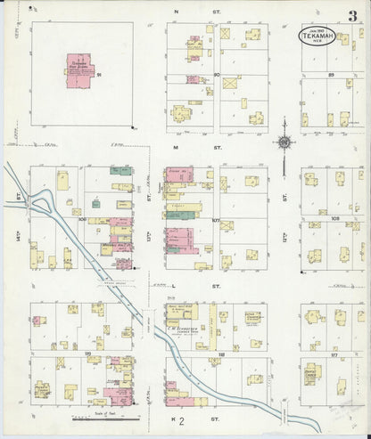 Sanborn Fire Insurance Map from Tekamah, Burt County, Nebraska (1910), Sheet #0003 - Complete Map Set gallery image, historic Sanborn map, vintage wall art, Nebraska Nebraska