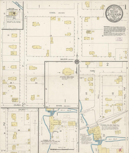 Sanborn Fire Insurance Map from Jefferson, Marion County, Oregon (1913), Sheet #0002 - Historic Sanborn Fire Insurance Map Print, vintage old map wall art, antique decor, genealogy gift, Oregon Oregon map