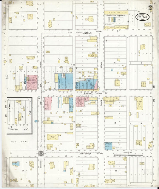 Sanborn Fire Insurance Map from Saint Paul, Neosho County, Kansas (1912), Sheet #0002 - Historic Sanborn Fire Insurance Map Print, vintage old map wall art, antique decor, genealogy gift, Kansas Kansas map