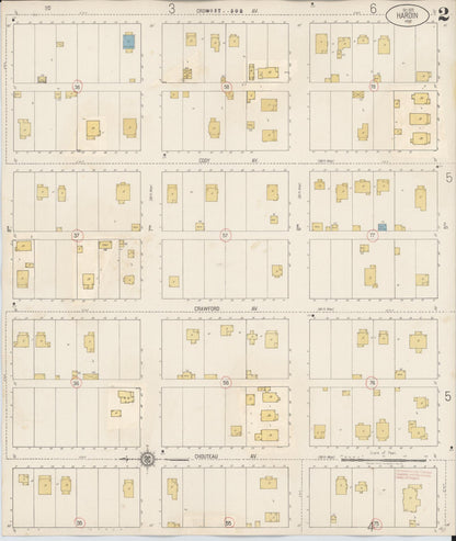 Sanborn Fire Insurance Map from Hardin, Big Horn County, Montana (1927), Sheet #0002 - Complete Map Set gallery image, historic Sanborn map, vintage wall art, Montana Montana