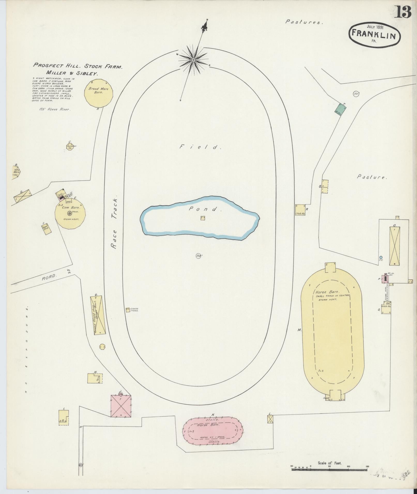 Sanborn Fire Insurance Map from Franklin, Venango County, Pennsylvania (1891), Sheet #0013 - Historic Sanborn Fire Insurance Map Print, vintage old map wall art, antique decor, genealogy gift, Pennsylvania Pennsylvania map