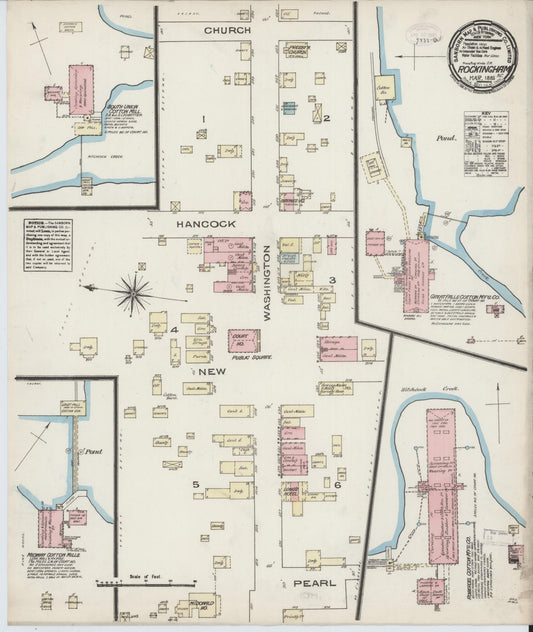 Sanborn Fire Insurance Map from Rockingham, Richmond County, North Carolina (1885), Sheet #0001 - Historic Sanborn Fire Insurance Map Print, vintage old map wall art, antique decor, genealogy gift, North Carolina North Carolina map