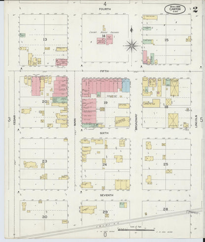 Sanborn Fire Insurance Map from Canton, Lincoln County, South Dakota (1898), Sheet #0002 - Complete Map Set gallery image, historic Sanborn map, vintage wall art, South Dakota South Dakota