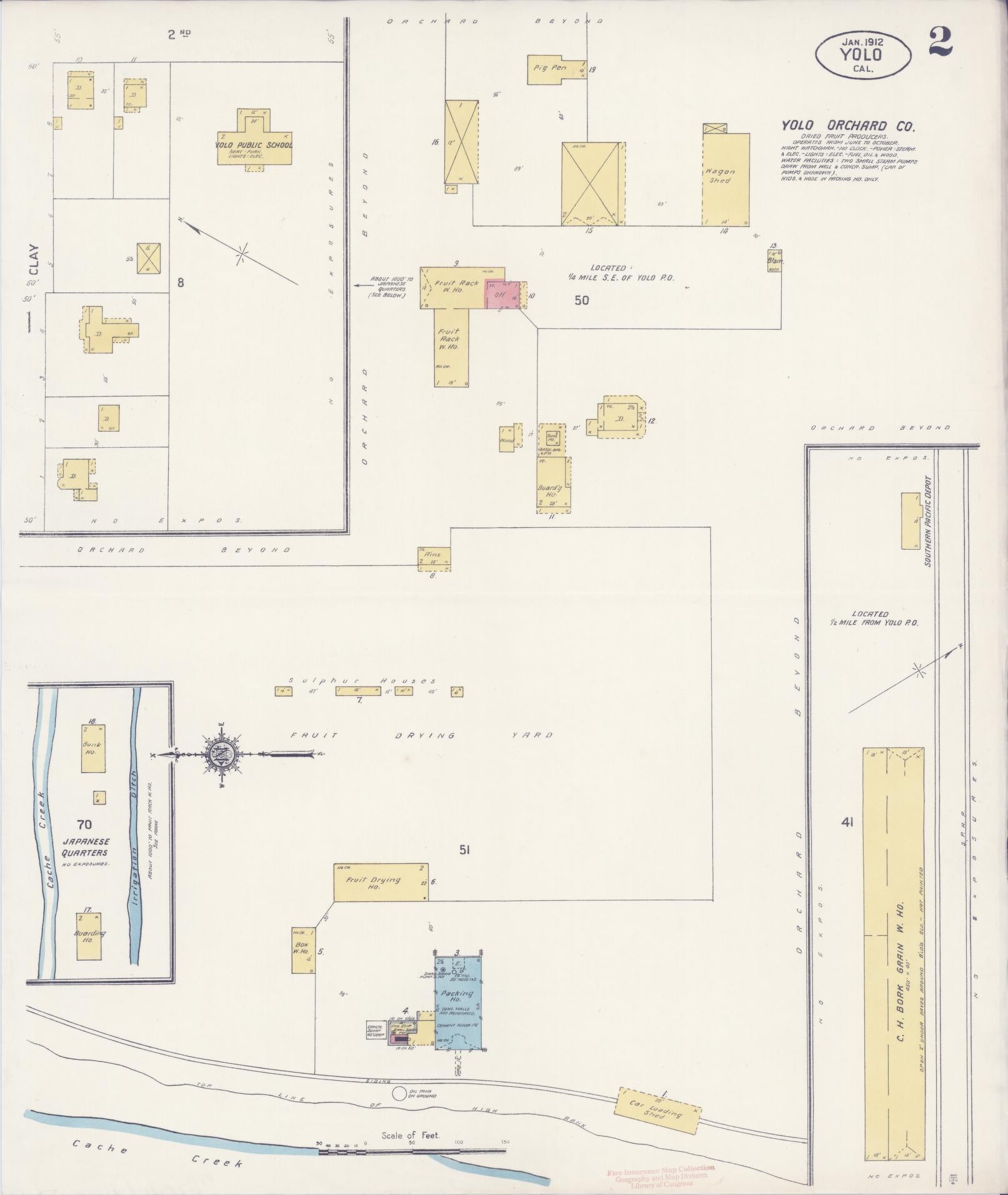 Sanborn Fire Insurance Map from Yolo, Yolo County, California (1912), Sheet #0002 - Complete Map Set gallery image, historic Sanborn map, vintage wall art, California California