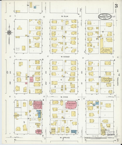 Sanborn Fire Insurance Map from Dodge City, Ford County, Kansas (1918), Sheet #0003 - Complete Map Set gallery image, historic Sanborn map, vintage wall art, Kansas Kansas