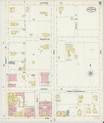 Sanborn Fire Insurance Map from Orlando, Orange County, Florida (1897), Sheet #0002 - Complete Map Set gallery image, historic Sanborn map, vintage wall art, Florida Florida