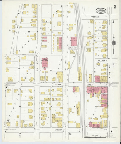 Sanborn Fire Insurance Map from Toronto, Jefferson County, Ohio (1911), Sheet #0005 - Complete Map Set gallery image, historic Sanborn map, vintage wall art, Ohio Ohio